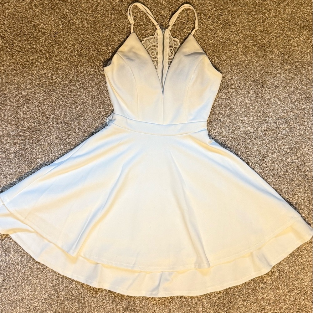 Honey and Rosie Cream Backless Dress